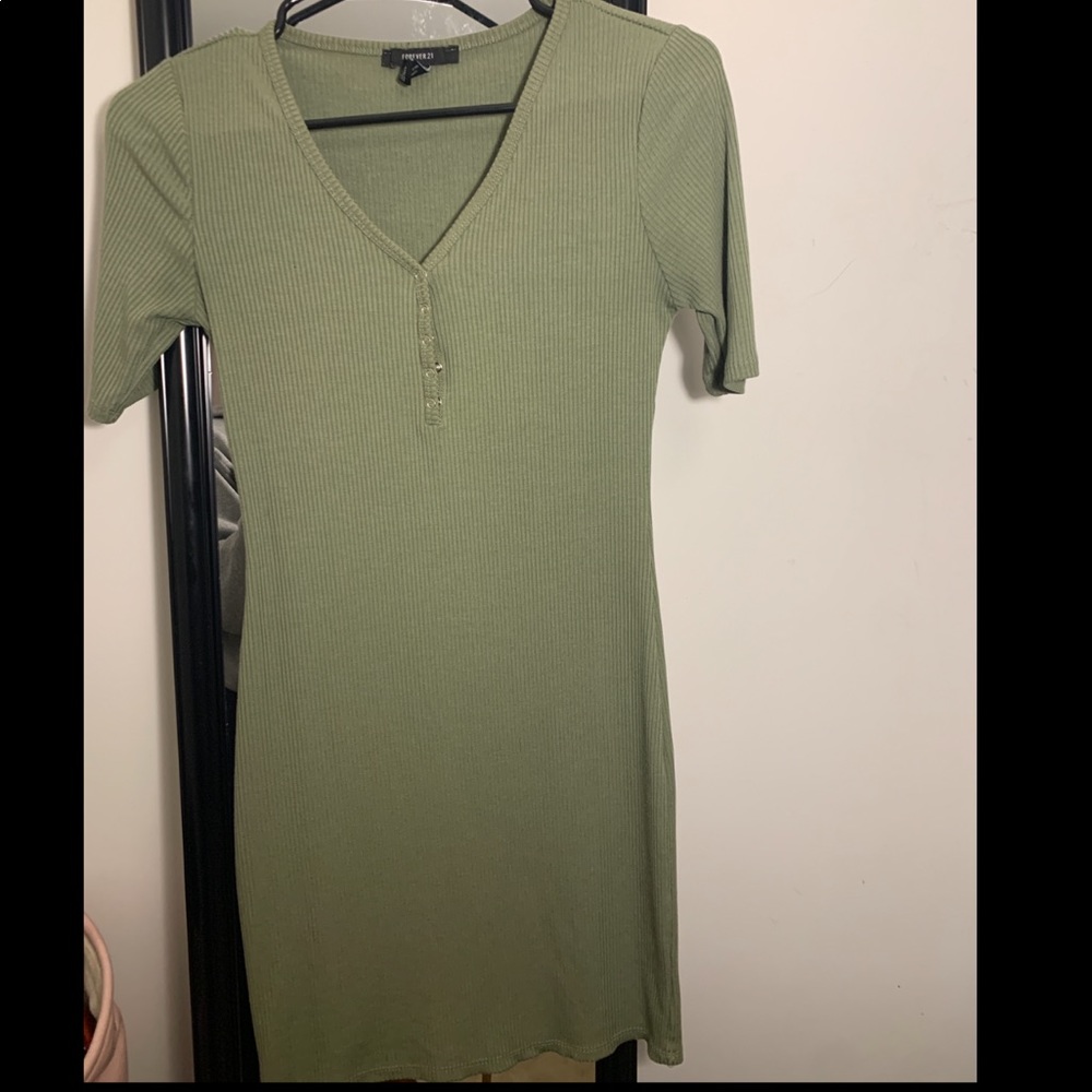 Olive green summer dress
